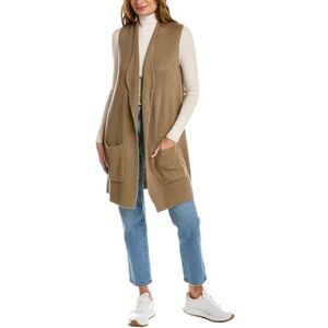 Splendid Juliet Cardigan Open Front Camel Tan Open Long Knit Sz Medium Pockets